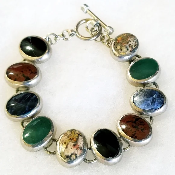 RARE Silpada Sterling Silver & Stone Bracelet